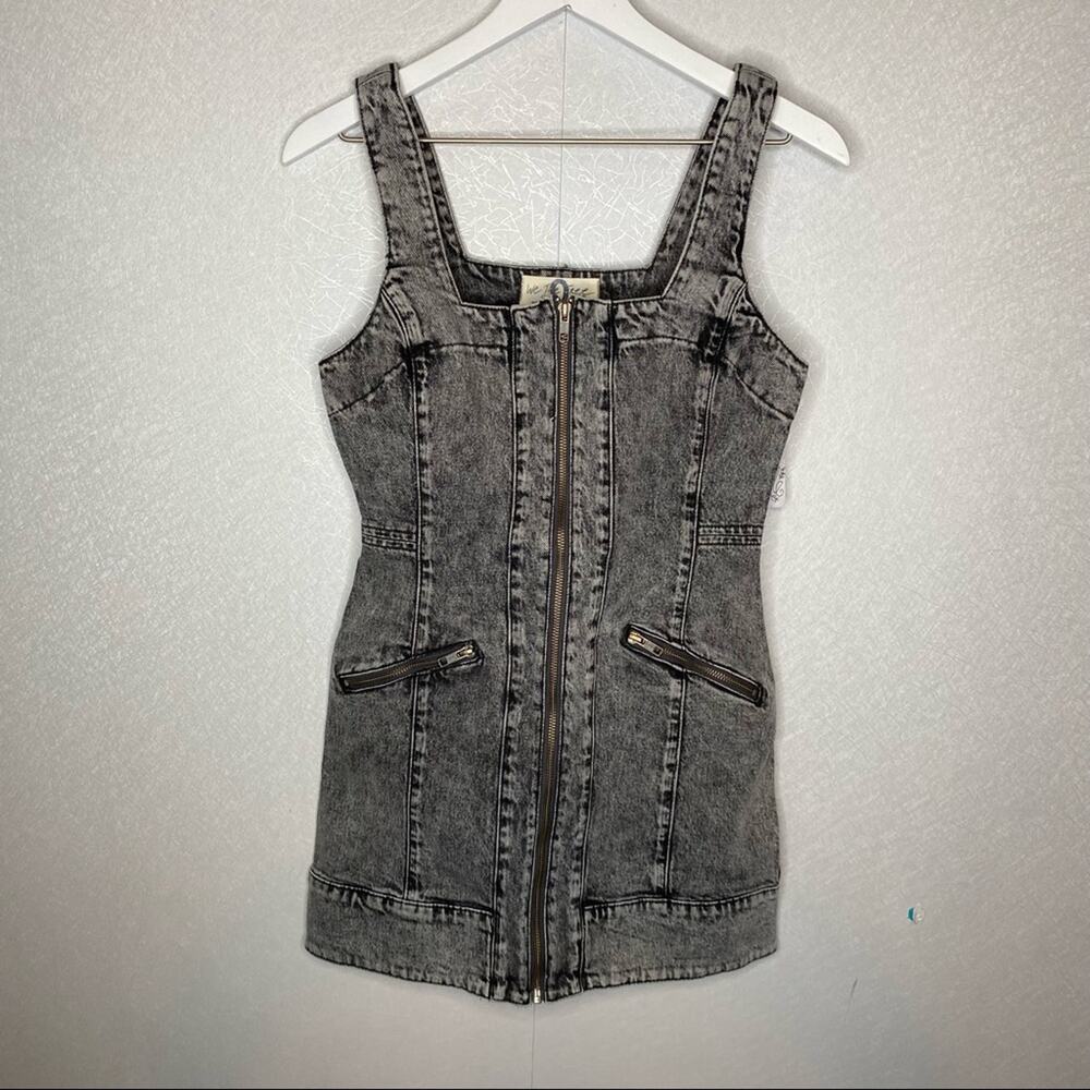 We The Free Denim Gray‎ Acid Wash Mini Dress Size 0